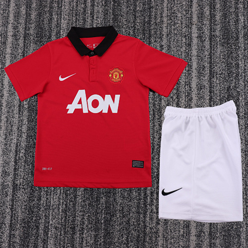 2013/2014 Retro Manchester United Home Football Shirt Kids Size 1:1 Thai Quality