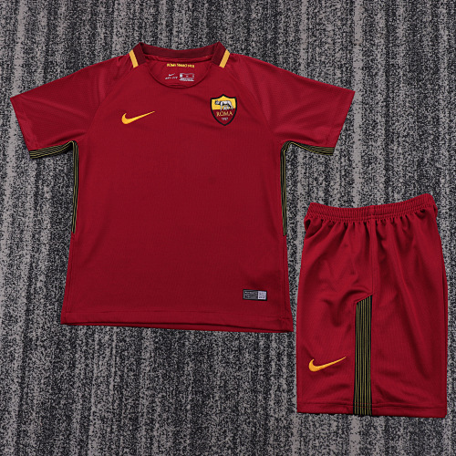 2017/2018 Retro AS Roma Home Football Shirt Kids Size 1:1 Thai Quality