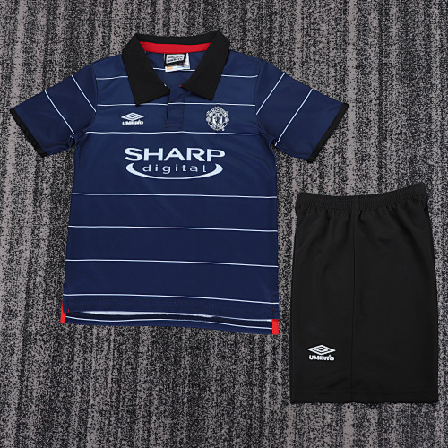 1999/2000 Retro Manchester United Away Football Shirt Kids Size 1:1 Thai Quality