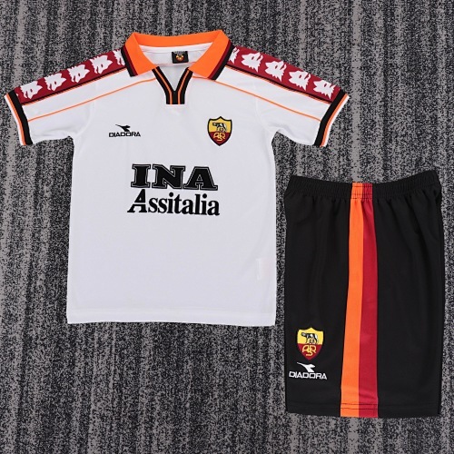 1998/1999 Retro AS Roma Away Football Shirt Kids Size 1:1 Thai Quality